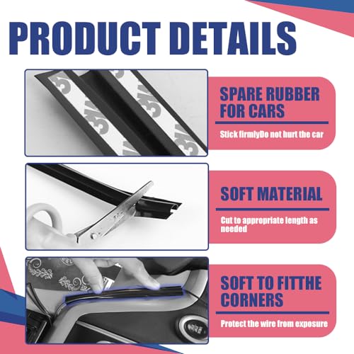 RGOAANC 4PCS Car Wire Sleeve, Car Concealed Wire Sleeve, Self-Adhesive Tubing Cable Hidden Protector, Car Accessories Automotive Power Cord Cover PVC Cable Sleeve for USB, Audio and Video Line