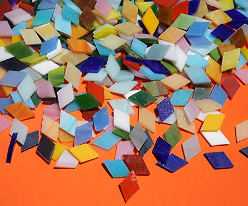 image for Lanyani Diamond Glass Mosaic Tiles Pieces Stained Glass for Crafts, Mi