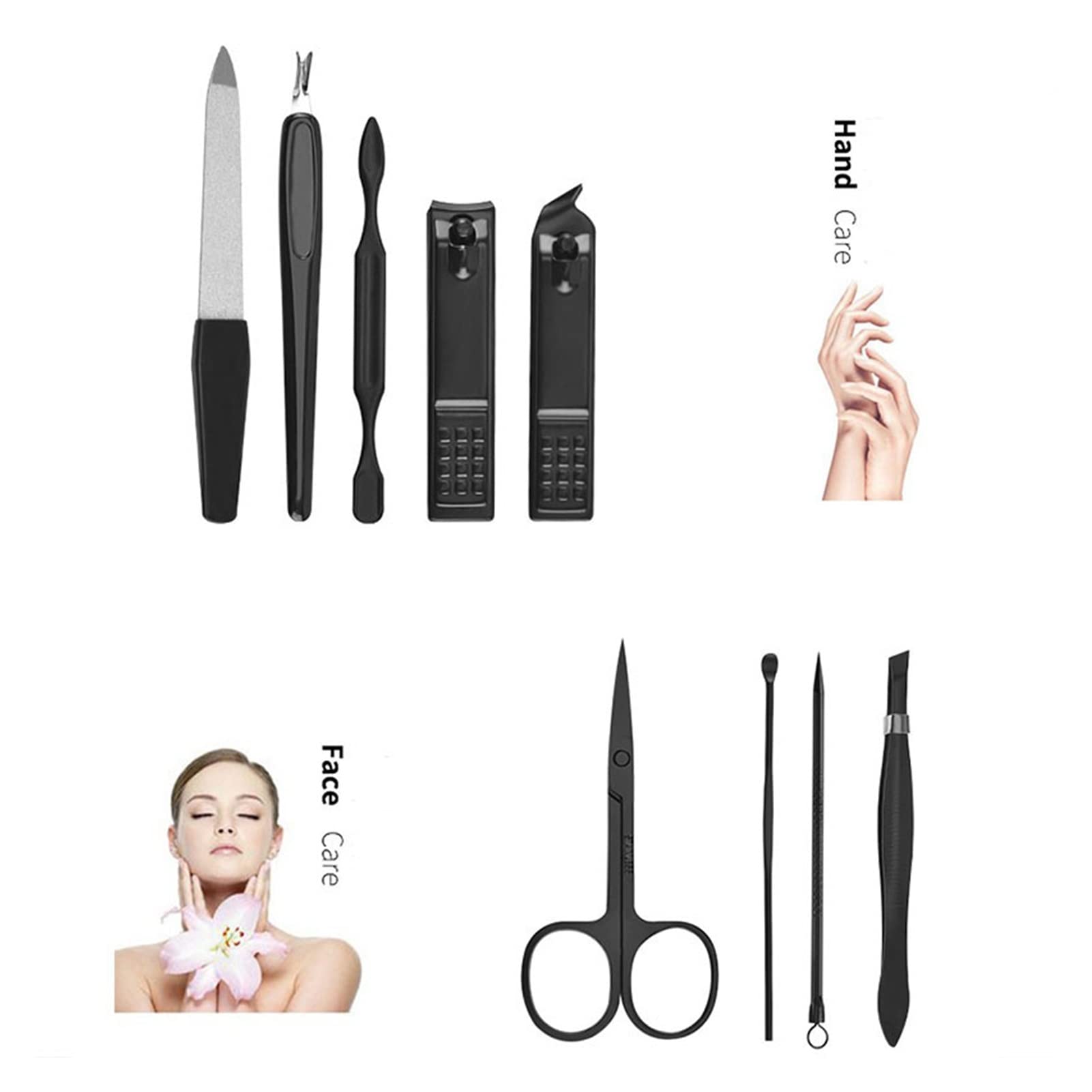 Zestaw do manicure, Zestaw do manicure, Zestaw do Obcinacze do paznokci u stóp 9 szt./zestaw Obcinacze do paznokci Zestaw do manicure i pedicure Przenośny zestaw narzędzi do podróży ze stali nierdzewn