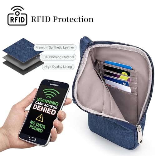 Image of RONSIN Small Anti Theft Crossbody Bags for Women Nylon Cell Phone Purses RFID Blocking Travel Purse with Locking Zipper