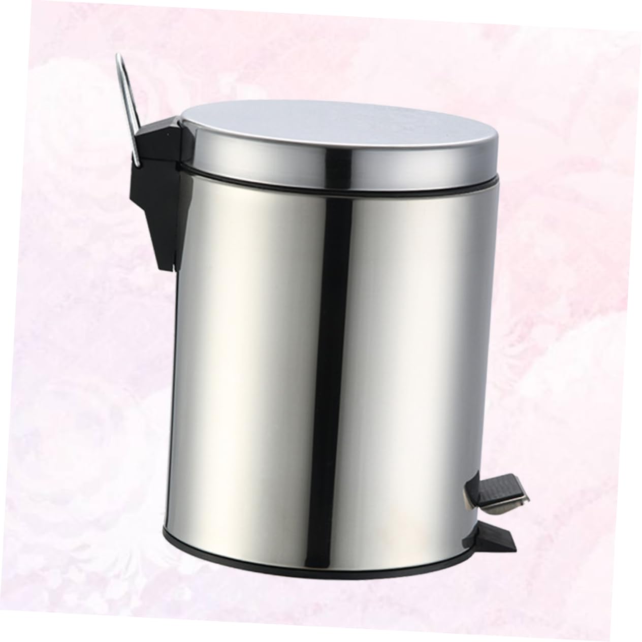 Alipis Pattumiera in Acciaio Inox 5l Pedale Set 1 Argento | Secchio da 5l, Uso per Lavanderia e Toilette, Finitura Metallica, Confezione Singola
