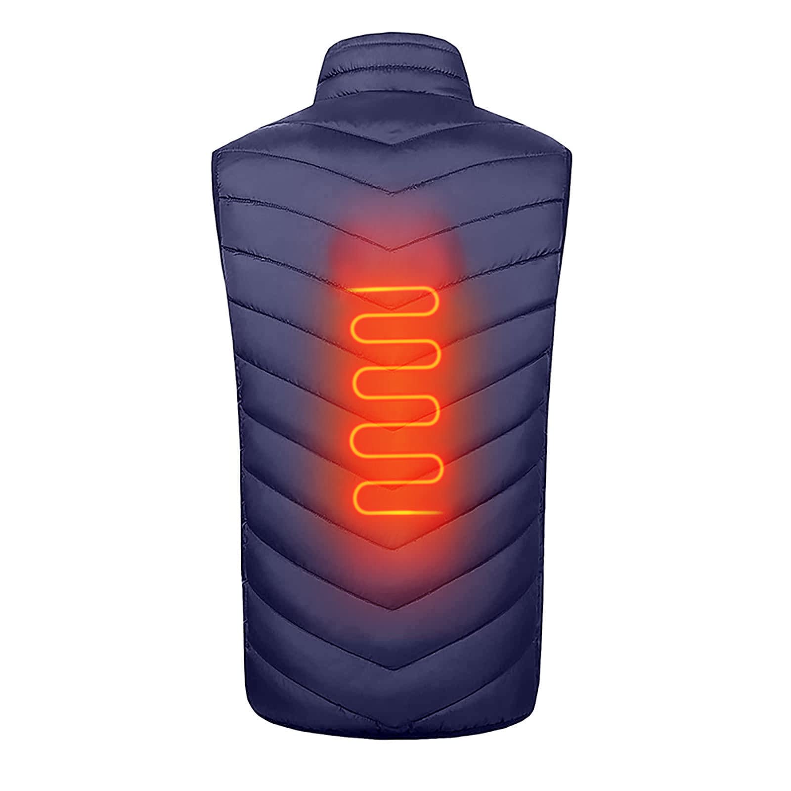 Verwarmd Vest, Verwarmd Vest Voor Dames En Heren, Elektrisch Verwarmd Jack, Met USB-aansluiting, Met 3 Temperaturen, Voor Fietsen, Jagen, Wandelen, Skiën (Color : Black-Men's, Size : 3XL