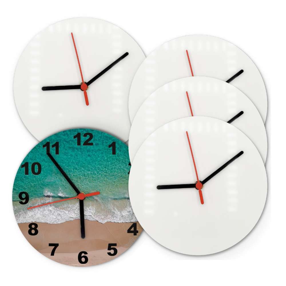 INNOSUB Sublimation Wall Clock Blank 7.9" [Pack of 5] Round Printing Clock Non-Ticking Custom DIY Decorative Battery Operated Clock USA