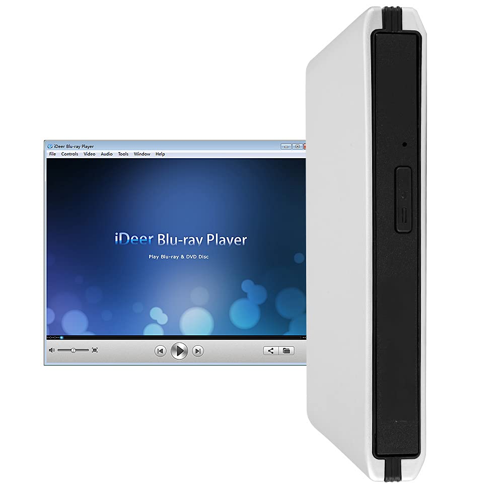 Goshyda Unidad óptica Externa, USB3.0 BLU-Ray Laptop PC Grabadora De Disco Grabadora De DVD CD BD De Alta Velocidad Portátil con Almohadilla para El Pie, para Computadora Portátil De Escritorio