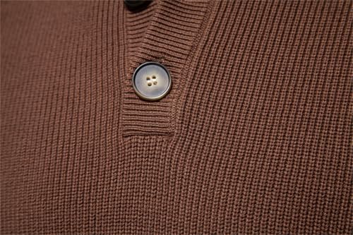 Men's Stand Collar Sweater Button Neck Thermal Sweater Tops Vintage Casual Knit Pullover Jumper3
