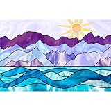DIAMOND ART CLUB Stained Glass Mountains & Ocean Diamond Painting Kit, Fun DIY Crafts for Adults and All Ages, Round Diamond Art Canvas for Beginners, 20' x 13' (50.7 x 32.8 cm)