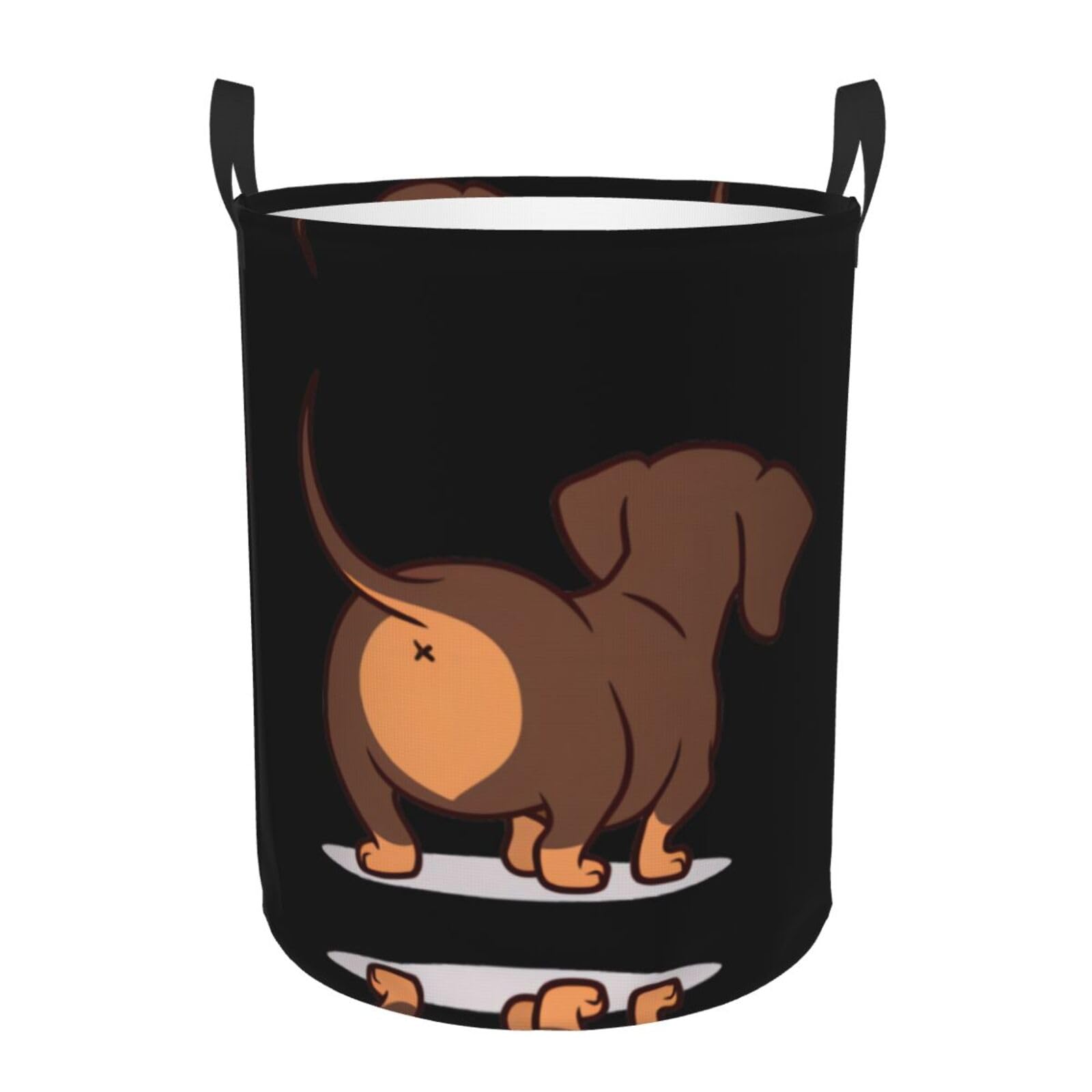 M Circular Hamper Cute Dog Print Storage Basket for Home