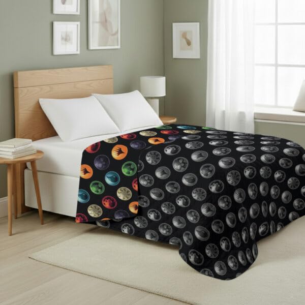 Image of Northwest Magic The Gathering Magic Icons Full /Queen Quilted Blanket, Comfy Throw, Adults Boys Girls, Soft Lightweight Bedding for Bed, or Couch, 90 x 90 inches