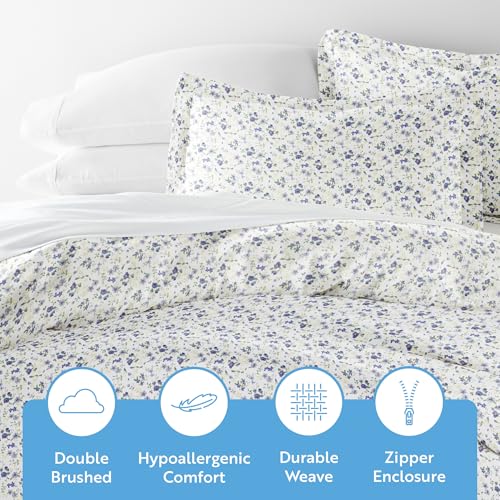 Housse de couette lit simple bleu clair Linen Market en microfibre douce - 5