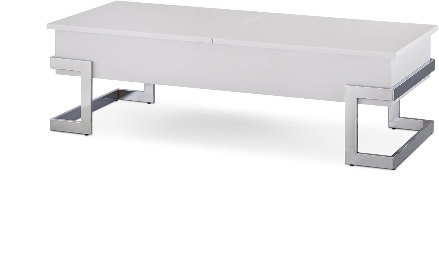 Acme Calnan Rectangular Lift Top Coffee Table in Black and Chrome