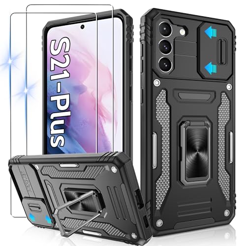 Coque Galaxy S21 Plus avec protège-caméra coulissant Gritup et 2 verres