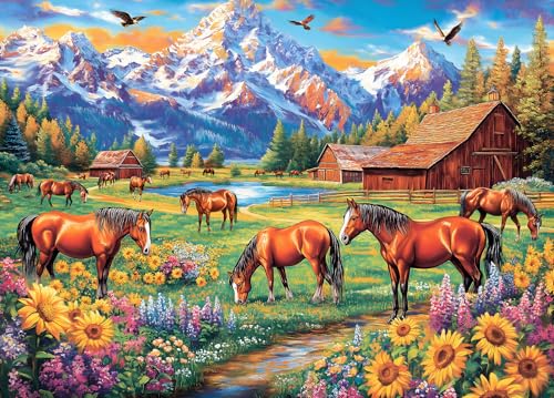 Horse Ranch Jigsaw Puzzles 1000 Pieces for Adults - image 1