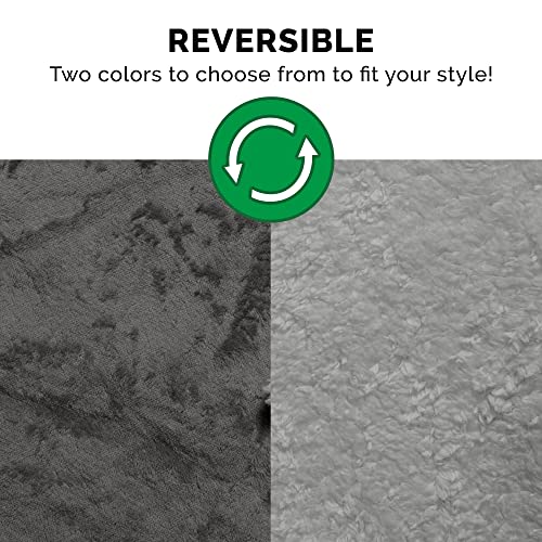 Image of Furhaven Waterproof & Self-Warming Throw Blanket for Dogs & Indoor Cats, Washable & Reflects Body Heat - Soft-Edged Terry & Sherpa Dog Blanket - Silver Gray, Small