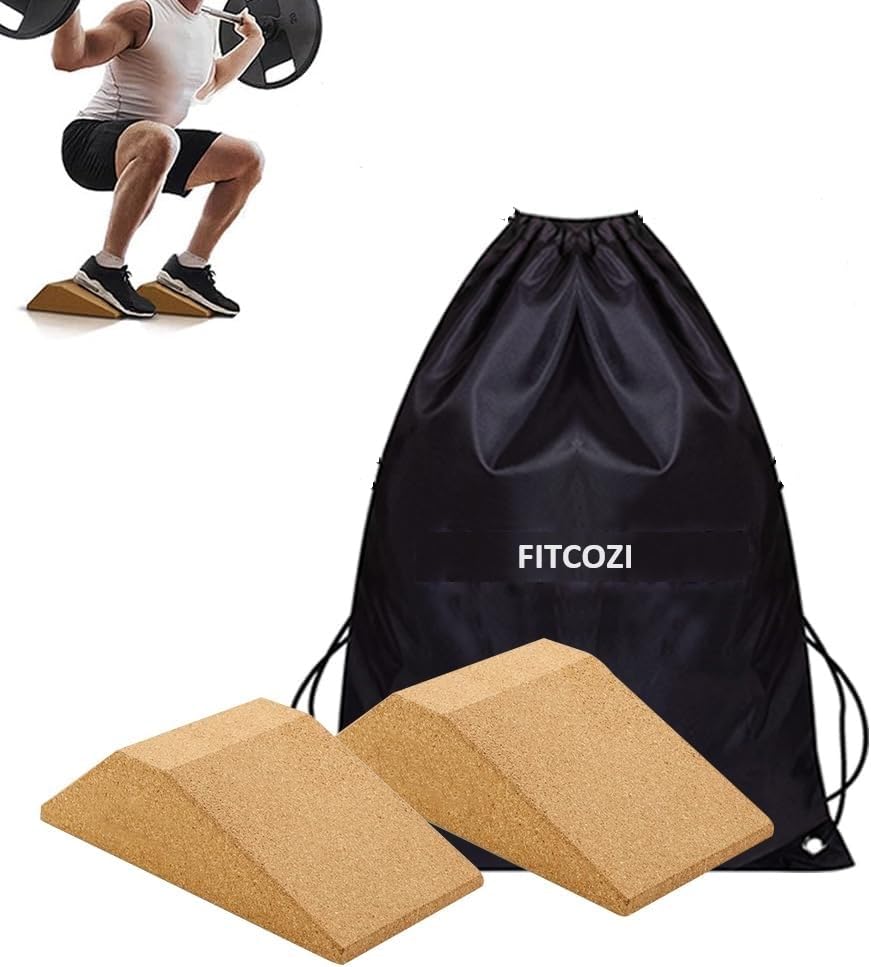 FITCOZI Wooden Cork Slant Board Ankle Stretcher Calf Stretch, Heel Wedge Non Slip Design Wrist Support Workout Ramp for Leg Exercise and Balance Training (Pack of 1) (B0D2T833HK) Amazon Price History, Amazon Price Tracker