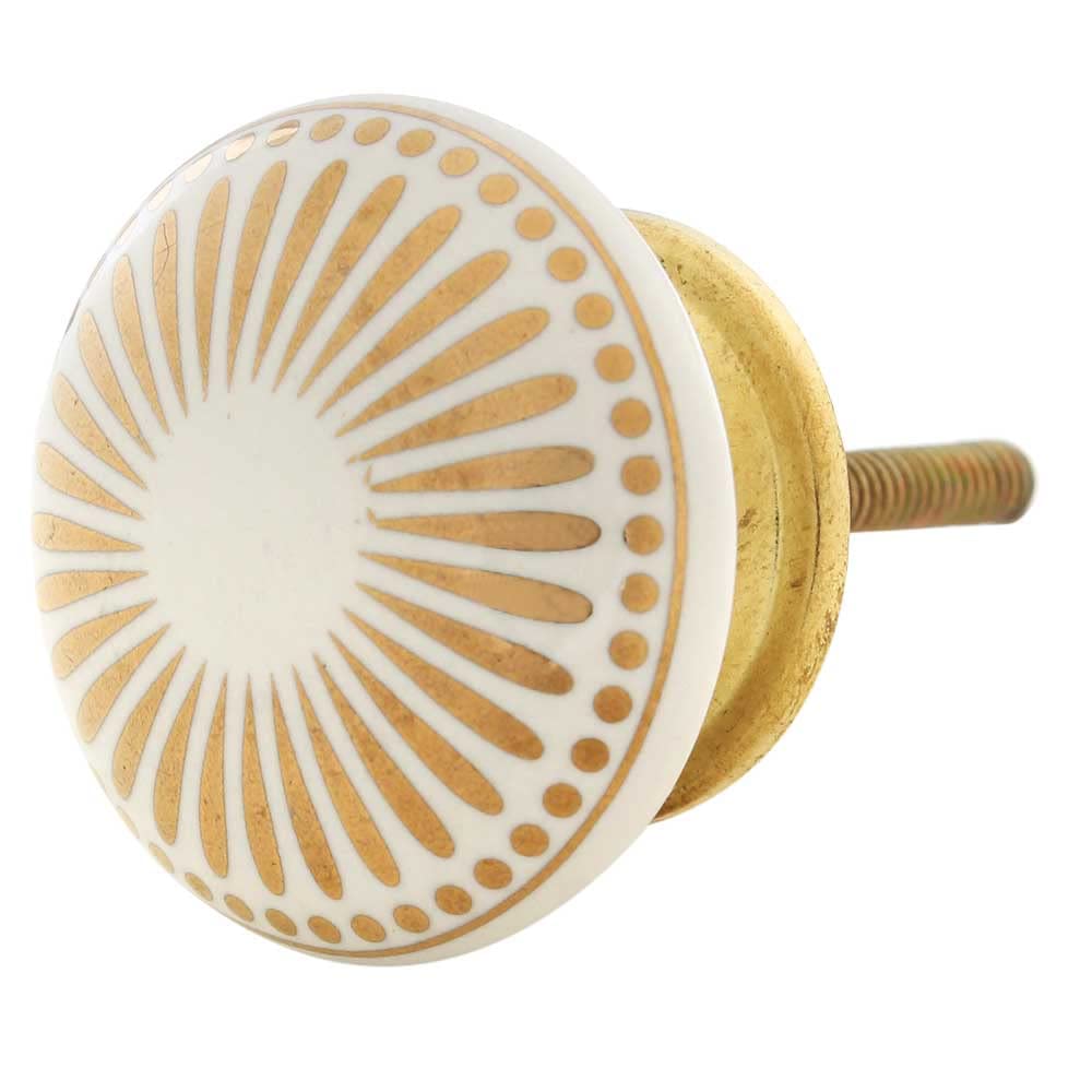 IndianShelf 4 Piece Gold White Wheel Ceramic Drawer Knobs for Kitchen Cabinet Knobs Door Pulls Decorative Dresser Luxury Creative (B09SB9FR4W) Amazon Price History, Amazon Price Tracker