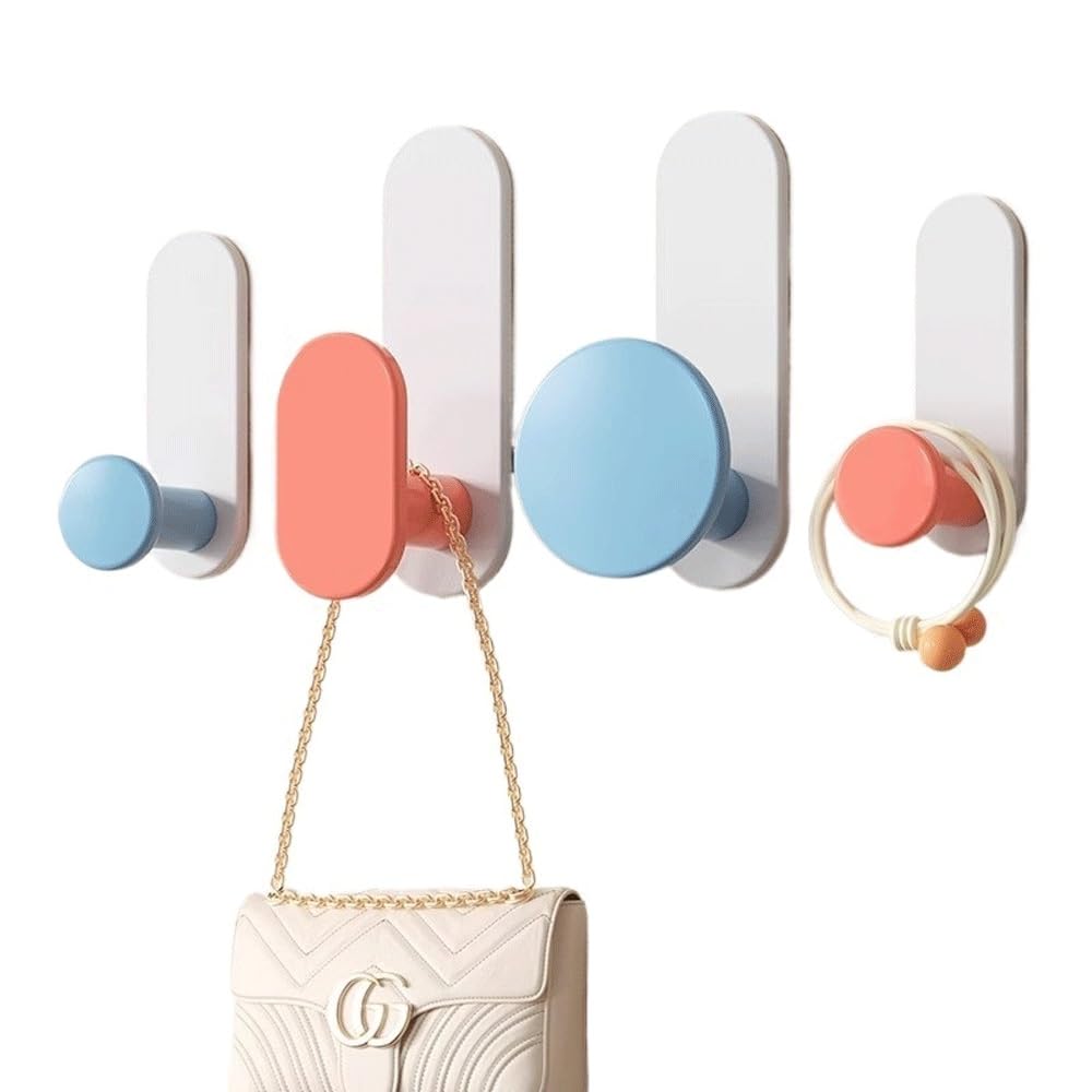 YQINQIN83B Coat Hangers Hook No Punching, Entrance Load-Bearing, Door Rear Hanging Clothes Rack, Wall Mounted Hat, Adhesive for Bedroom(White)