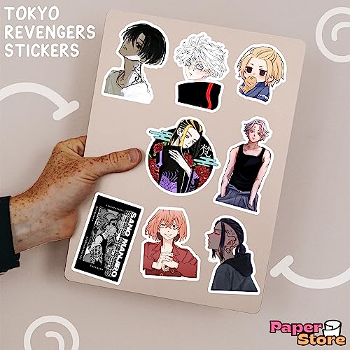 Image of Paper9store Pack of 80+ Tokyo Revengers Stickers for Laptop, Phone Case, Guitar, Bike, Pc, Scrapbook etc. Waterproof Glossy Laminated Residue Free Anime Stickers