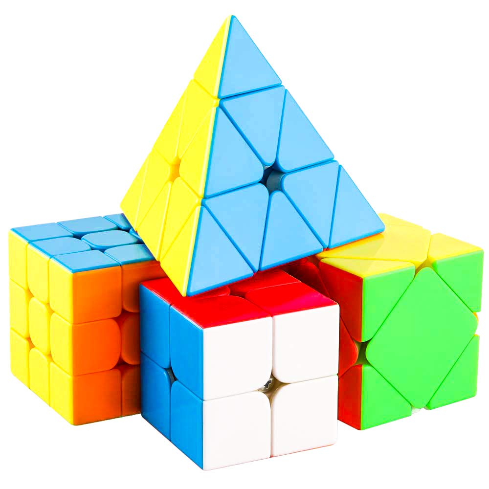 D ETERNAL Cube 2X2 3X3 Pyraminx Triangle And Skewb High Speed Stickerless Magic Puzzle Cubes Combo, Kids and Professionals