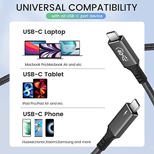 Namcim Thunderbolt 4 Cable (6.56 Ft), Usb4 Cable Support 120W Fast Charging/40Gbps Data Transfer/8K Display, Usb C To Usb C Cable, Intel Thunderbolt Certified For Type-C Macbooks, Ipad Pro,Hub,Docking #TOP5