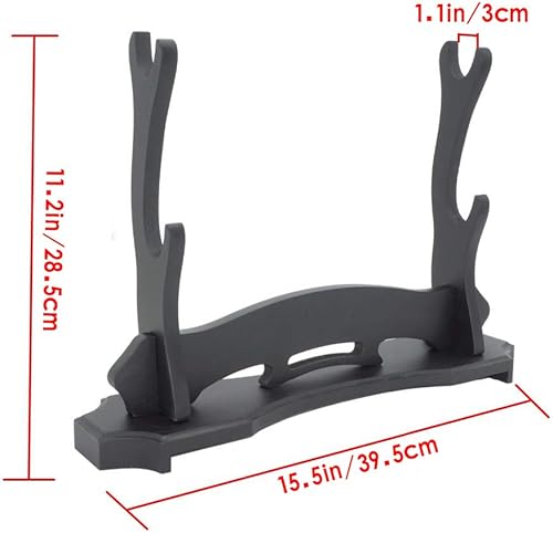 Miniatura 9 de BiJun Soporte de espada Katana, soporte de pared de espada de madera negra, soporte de pared de espada de gladiador, soporte de pared para espada