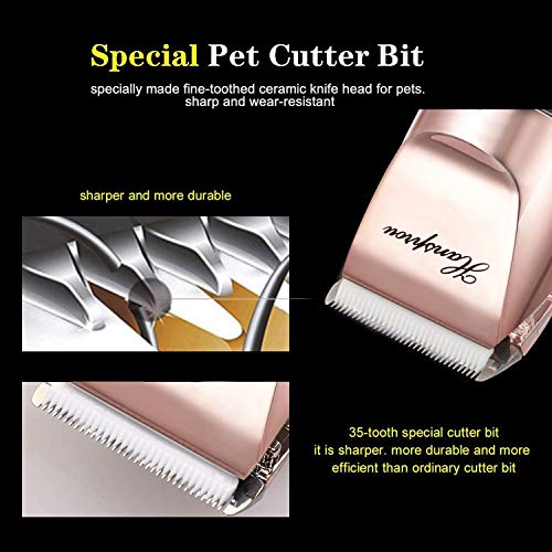 Hansprou Upgraded Dog Shaver Clippers Rechargeable Dog Clipper For Thick Heavy Coats Low Noise Pet Trimmer Pet Professional Grooming Clippers With Guard Combs Brush For Dogs Cats And Other Animals #TOP4