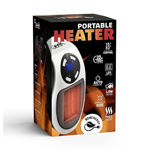 WeGeek ELECTRONICS, calentador eléctrico de infrarrojos con conexión directa a la toma y calentamiento rápido. 500W, apagado automático, temporizador, máximo silencio. el color blanco