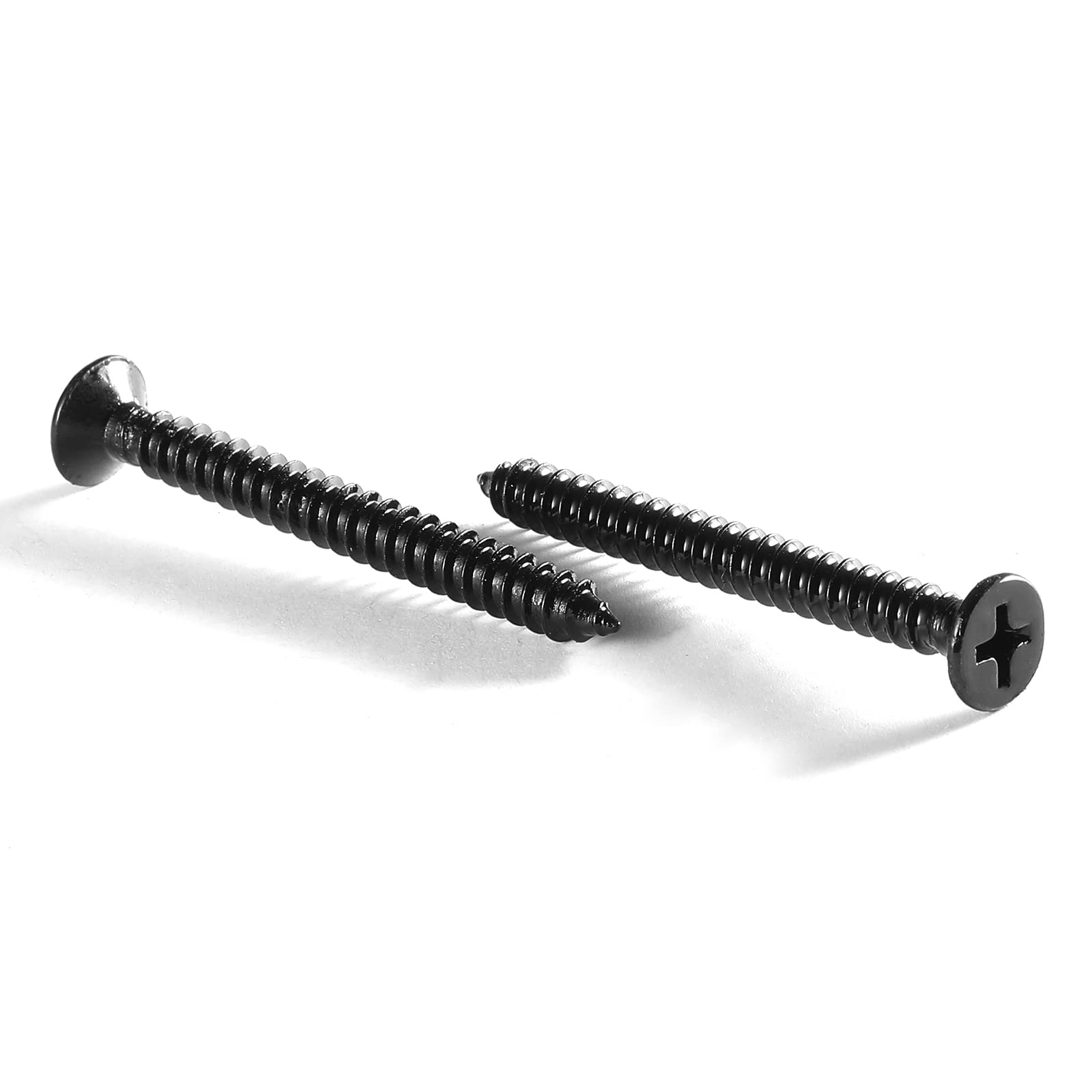 #14 x 1-1/2" Wood Screw 100Pcs 18-8 (304) Stainless Steel Screws Flat Head Phillips Fast Self Tapping Drywall Screws Black Oxide by SG TZH
