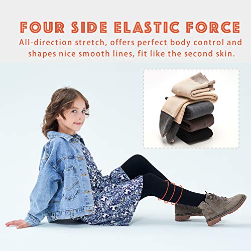 HowJoJo Girls Fleece Lined Leggings Warm Winter Footed Tights High Waist Leggings Pants4