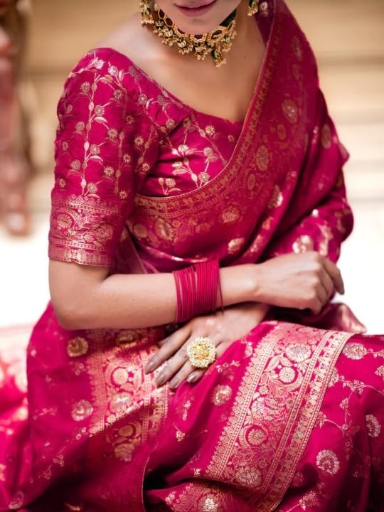 Image of Flosive Women's Soft Kangivaram Silk Saree With Copper Zari Weaving With Boluse