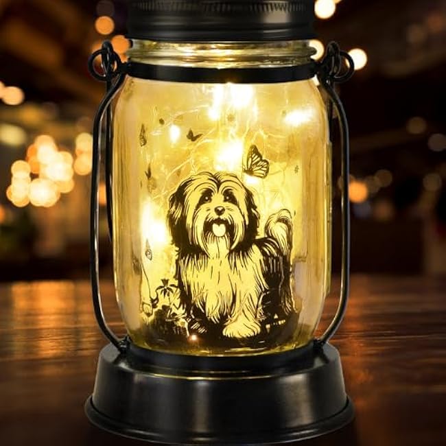 Dog Solar Lanterns Dog Lover Gifts for Women Men Dog Lovers Gifts Hanging Dog Lanterns with Stake for Yard Lawn Garden Decor Waterproof Dog Lights Torches