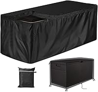 Vista 1 de Cubierta para caja de cubierta impermeable resistente al agua, caja de almacenamiento para patio, con cremallera, funda de banco otomano