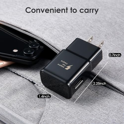 Samsung Adaptive Fast Charging Adapter Quick Charge Charging Block Wall Charger Plug Compatible Samsung Galaxy S24/S24 Ultra/S23/S23 Ultra/S22/S21/S20/S10/S9/S8/S7/S6 Edge/Note 10 9 8/LG(4-Pack)
