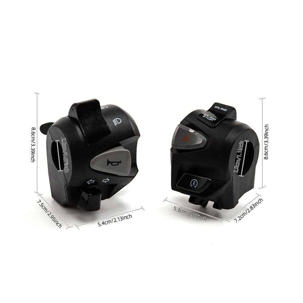 Motocykl Kierownica Przełącznik Pasuje do motocykla 7/8 "22mm przełącznik drążkowy róg włącz światła sygnalizacyjne rozruch elektryczny kontrolera kierownicy
