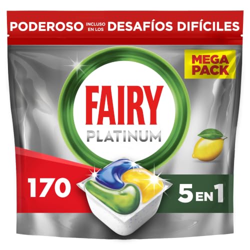 Fairy Platinum Cápsulas Lavavajillas Para Máquina Limón, 170 Cápsulas