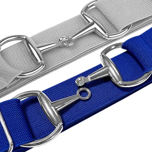 Image of Huaerle 1.5 inch Elastic Equestrian Belt with Bit Buckle and Leather Key Strap