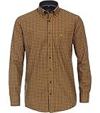 CASAMODA Comfort Fit Hemd Langarm Button Down Kragen Karo orange Größe XXXL
