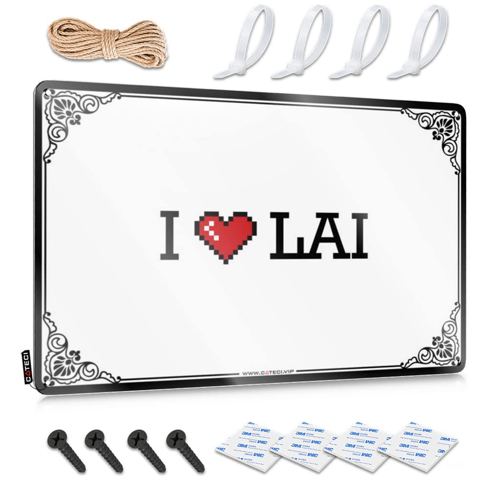 IBWNBBUSN Funny Signs Metal I Love Lai Tin Sign Metal Home Bar Signs Bar Sign For Home Decor(30X40CM)
