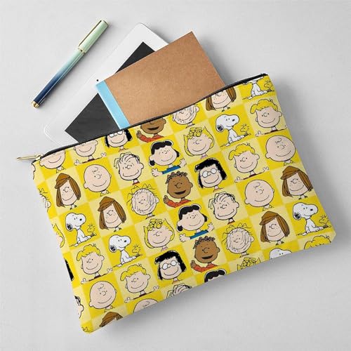 CafePress Peanuts Back to School Pattern Large Zipper Toiletry Pouch, 12.5" x 8.5"4