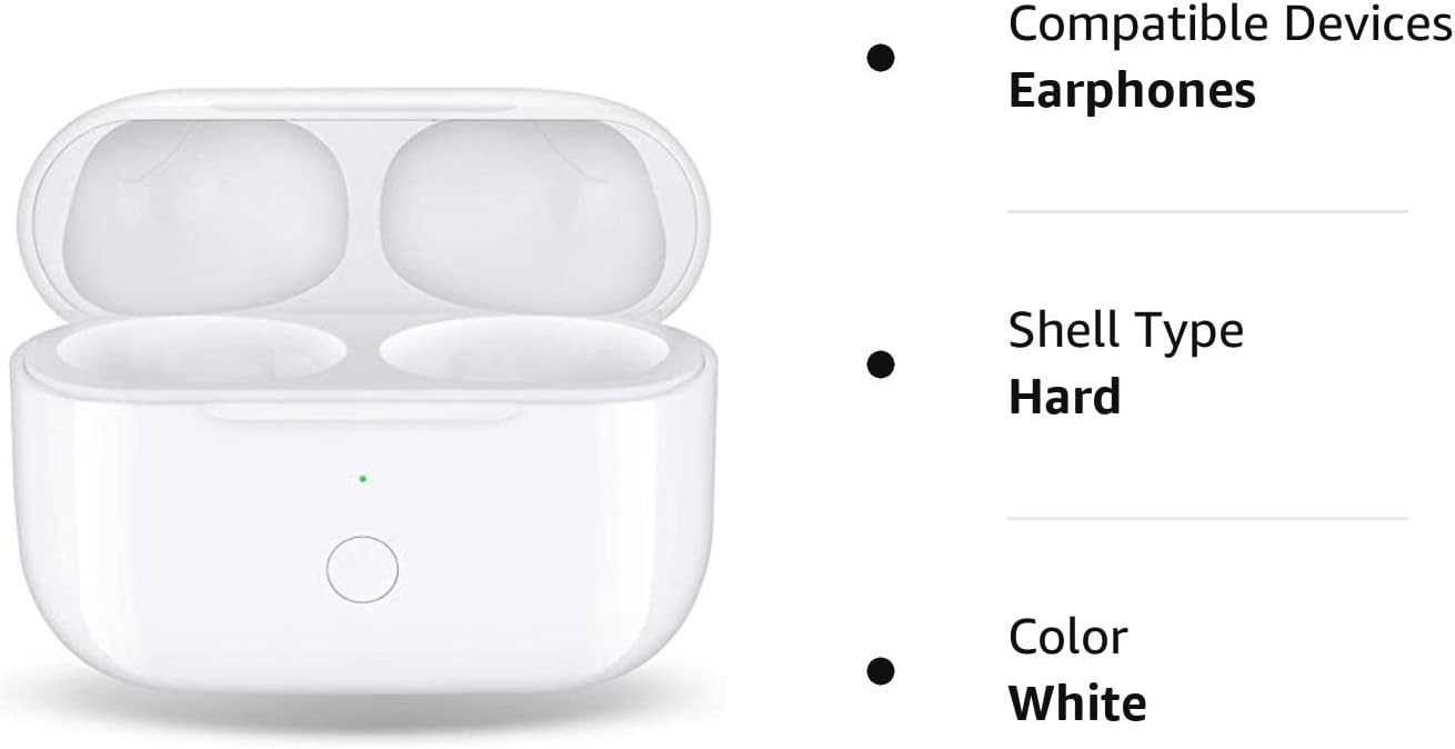 Newest Replacement Charging Case Compatible with AirPod Pro, Air pod Pro with Bluetooth Pairing Sync Button Without Earbuds (White)