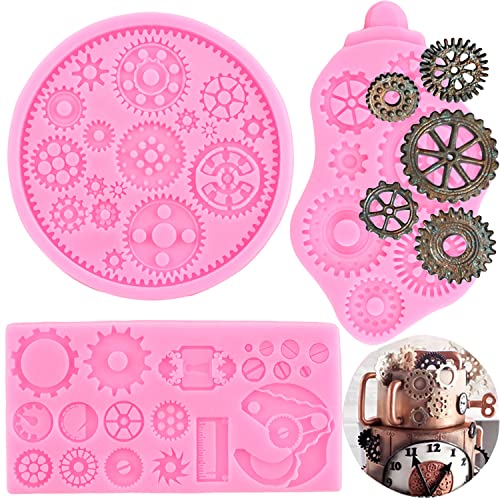 Mujiang Steampunk Gear Silicone Molds Set of 3
