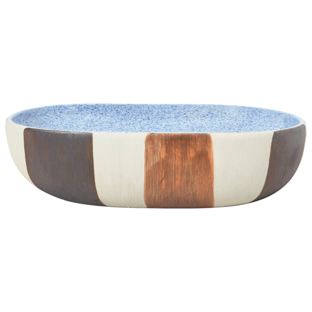 ShGaxin Lavabo sobre encimera Ovalado cerámica Multicolor 59x40x14 cm, Fregadero, Lavabo Baño, Lavamanos Baño, Lavatorio Casa De Banho, Mueble Lavabo sobre Encimera - 155108