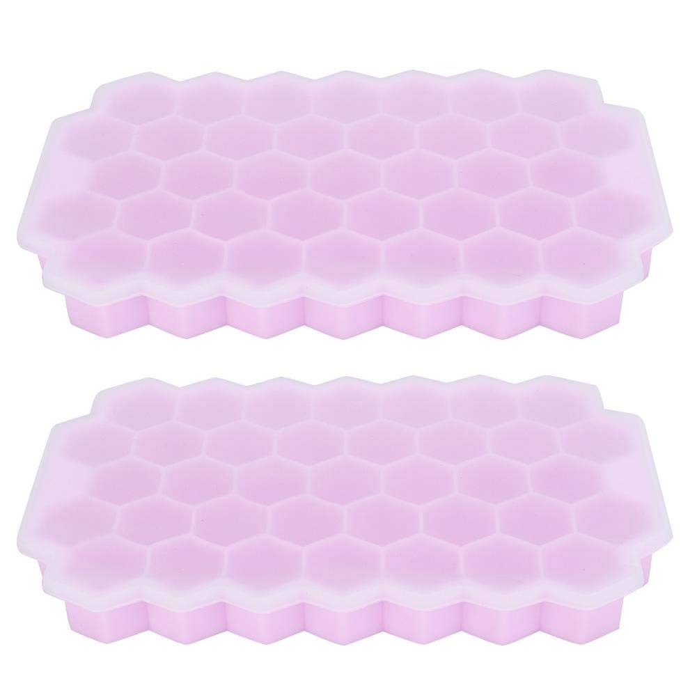 Ichiias 2Pcs Ice Cubes Tray 37 Grids Silicone Ice Mold with Cover Kitchen Utensils