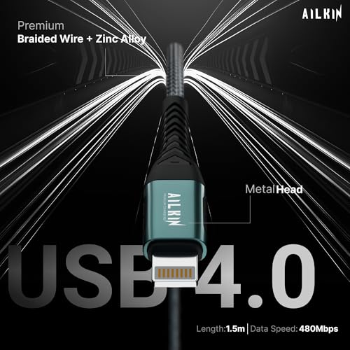 Image of USB C to Lightning Cable 100W Fast Charging with [Lifetime warrenty] 3M Long Type C Cable, 5A Power Delivery, 480Mbps Data Sync, Braided Cord Compatible with All Devices by AIL-Kin