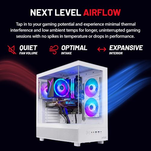 Image of Skytech Gaming Azure 3 Gaming PC, AMD Ryzen 7 5700 3.7GHz, AMD RX 9060XT 8GB, 1TB NVMe SSD, 16GB DDR4 RAM 3200, 650W Gold PSU, Wi-Fi, Win 11, Gaming Desktop
