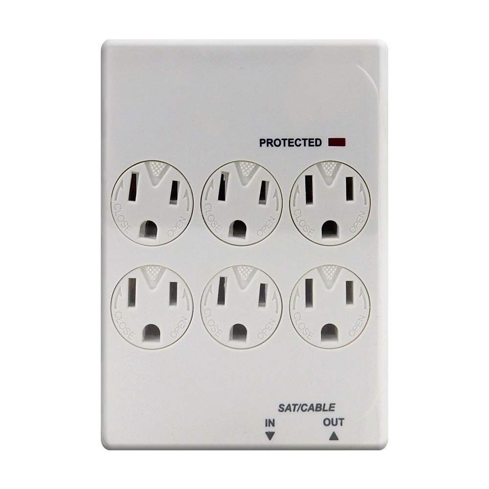 Buy 6 AC Wall Outlet Surge Protector with Coaxial Protection, 450