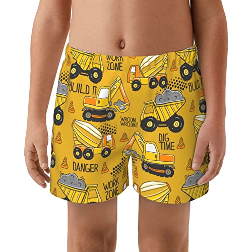 Zhung Ree Quick Dry Toddler Bathing Suits For Kids, Hand Drawn Construction Machines Boys Swim Trunks Sports Swim Shorts Little Boy Swimwear Bathing Suits 3T #TOP6