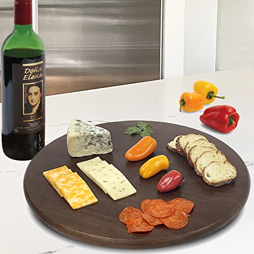 Image of Woodard & Charles Round Lazy Susan Turntable with Stainless Steel Ball Bearing Mechanism (Walnut)