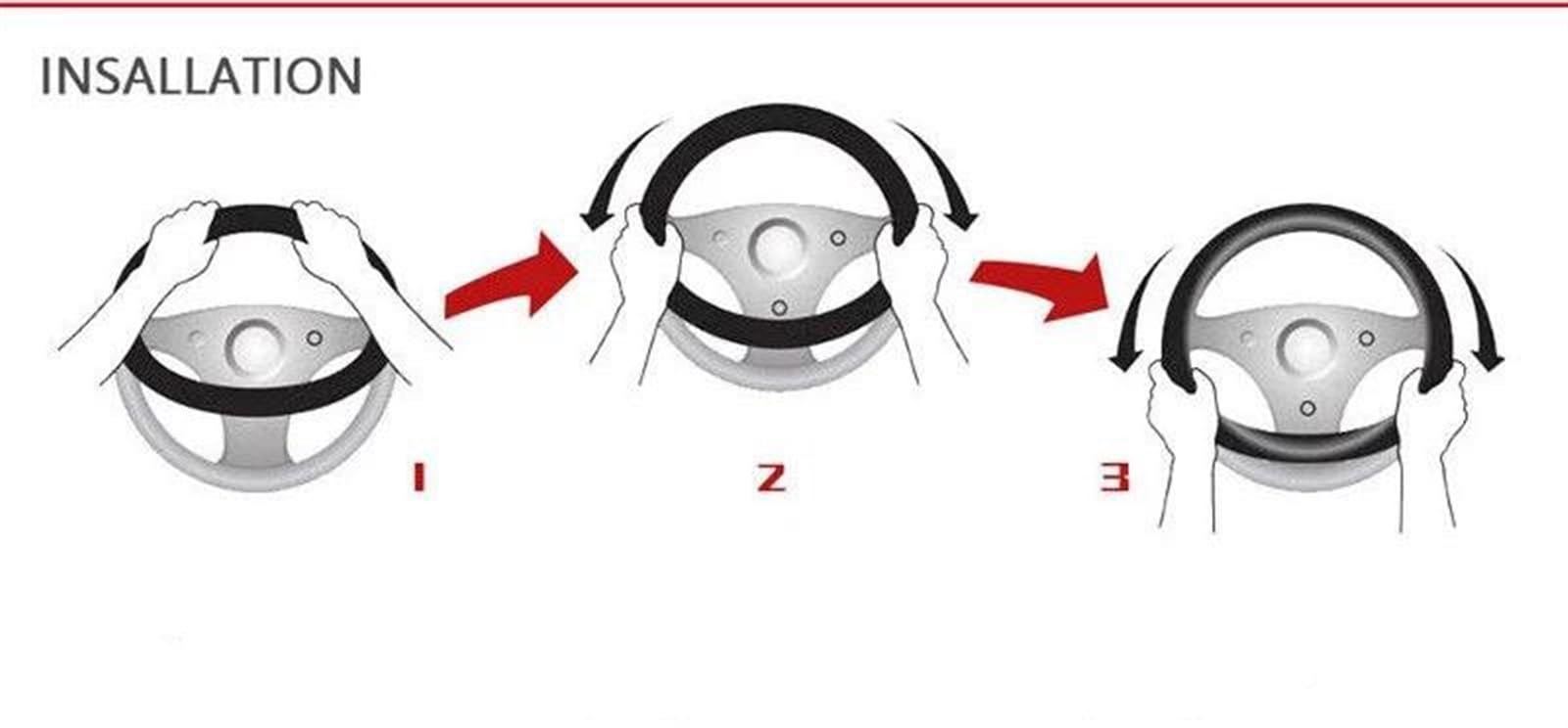 Interni In Pelle Accessori Auto Copertura Del Volante Dell'automobile Trim Per Peugeot 206 207 208 308 406 408 508 301(Black O shape)