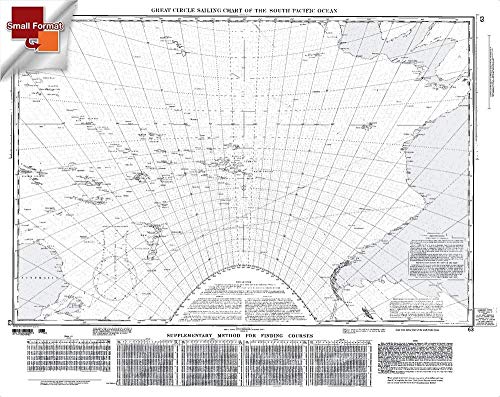 Paradise Cay Publications NGA Chart 63: Great Circle Sailing Chart of S. Pacific, Approx. Size 21