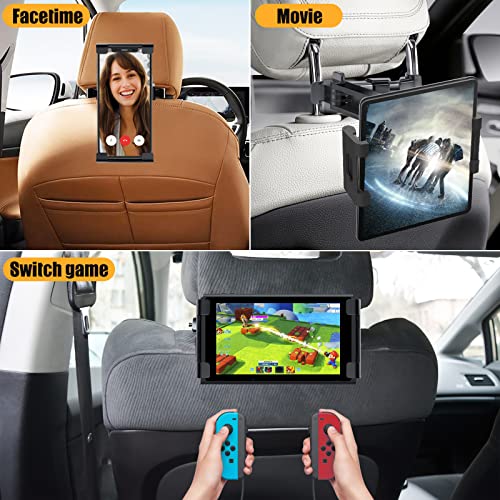 Image of Najiaxiaowu Tablet Holder for Car, Universal Compatible with 5.5-18.4 Inch Screens, Headrest Mount with 360 Rotating Adjustable Tripod Essentials, Black